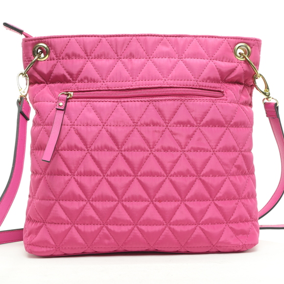 Nicole Miller Quilted Shoulder Purse Crossbody Bag Women 11x11x2 Pink/Gold - Picture 4 of 14